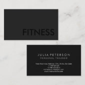 プレーングレーフィットネスモダンブラックアウト名刺 名刺 (正面/裏面)