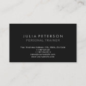 プレーングレーフィットネスモダンブラックアウト名刺 名刺 (裏面)