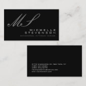 プレーングレーモノグラム標準サイズ名刺 名刺 (正面/裏面)