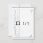 プレーングレー結婚ホワイトレースR.S.V.P 出欠カード (裏面)