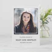 プレーンシルバー  愛する人の記憶に　葬儀用写真カード (スタンド正面)