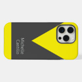 プレーンシンプルイエローグレーミニマリスト名 iPhoneケース (裏面横)