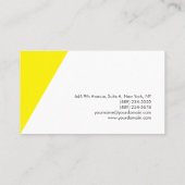 プレーンシンプルイエローホワイトミニマリスト手書 名刺 (裏面)