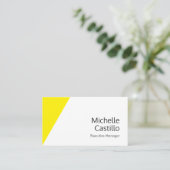 プレーンシンプルイエローホワイトミニマリスト 名刺 (スタンド正面)