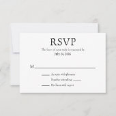 プレーンシンプルウェディングRSVPカード 出欠カード (正面)