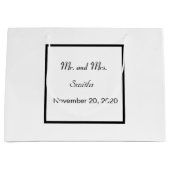 プレーンシンプルエレガントウェディングラージ抱き枕 ラージペーパーバッグ (正面)