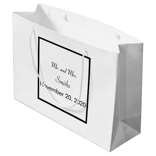 プレーンシンプルエレガントウェディングラージ抱き枕 ラージペーパーバッグ (裏面アングル)