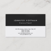 プレーンシンプルクリーングレー白黒プロフェッショナル 名刺 (正面)