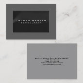 プレーンシンプルグレーブラックトレンディーミニマリスト 名刺 (正面/裏面)