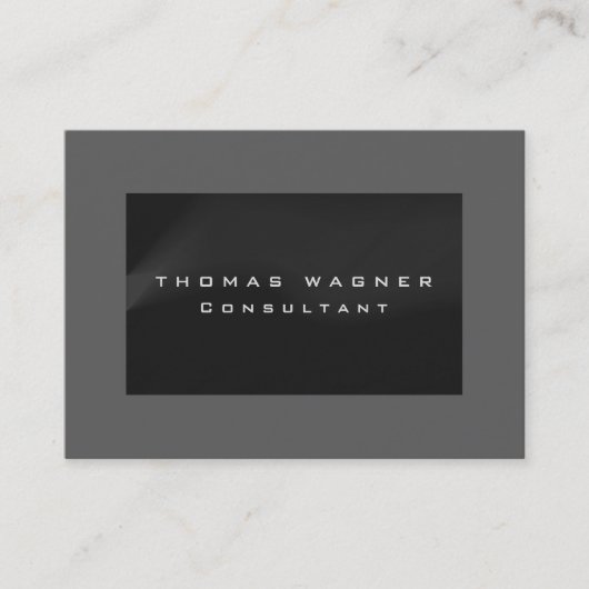 プレーンシンプルグレーブラックトレンディーミニマリスト 名刺 (正面)