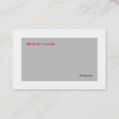 プレーンシンプルグレーホワイトレッドミニマリストモダン 名刺 (正面)