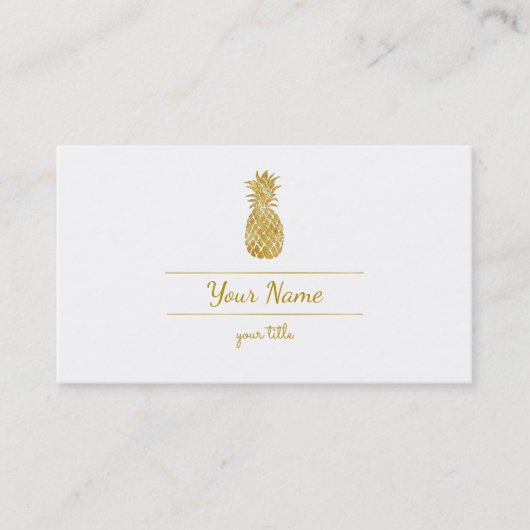 プレーンシンプルゴールデンのパイナップル 名刺 (正面)