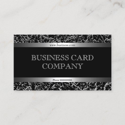 プレーンシンプルシルバーブラックエレガントクラス 名刺 (正面)