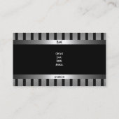 プレーンシンプルシルバーブラックストライプクラシエレガントー 名刺 (裏面)