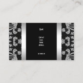 プレーンシンプルシルバーブラックフローラダマスク2 名刺 (裏面)