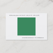 プレーンシンプルシーグリーンホワイトミニマリストモダン 名刺 (裏面)