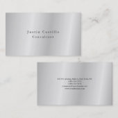 プレーンシンプルデザインミニマリストのシルバーグレー 名刺 (正面/裏面)