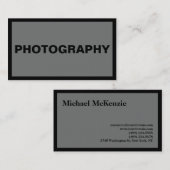 プレーンシンプルニッケルグレーブラックフォトグラファー 名刺 (正面/裏面)