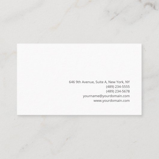 プレーンシンプルフェミニンミニマリストピンクホワイト 名刺 (裏面)