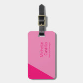 プレーンシンプルフェミニンミニマリストピンク ラゲッジタグ (正面縦)