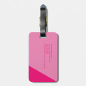 プレーンシンプルフェミニンミニマリストピンク ラゲッジタグ (裏面縦)