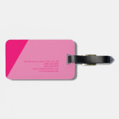 プレーンシンプルフェミニンミニマリストピンク ラゲッジタグ (裏面横)
