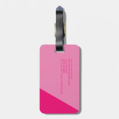 プレーンシンプルフェミニンミニマリストピンク ラゲッジタグ (裏面縦)
