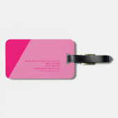 プレーンシンプルフェミニンミニマリストピンク ラゲッジタグ (裏面横)