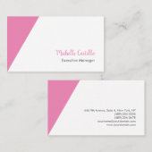 プレーンシンプルフェミニンミニマリスト手書きピンク 名刺 (正面/裏面)