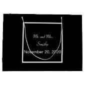 プレーンシンプルブエレガントラッ結婚クの大きい ラージペーパーバッグ (裏面)