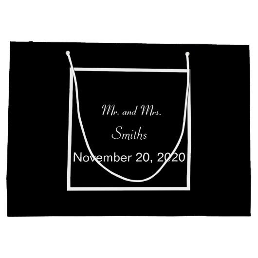 プレーンシンプルブエレガントラッ結婚クの大きい ラージペーパーバッグ (裏面)