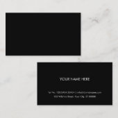 プレーンシンプルブラックビジネスカード 名刺 (正面/裏面)
