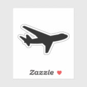 プレーンシンプルブラックフライトシルエット輪郭 シール (シート)