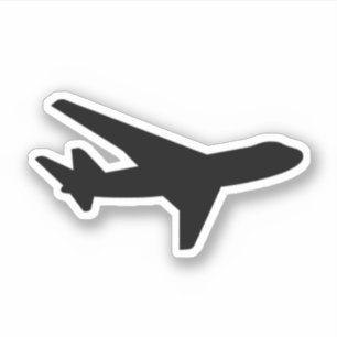 プレーンシンプルブラックフライトシルエット輪郭 シール