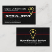 プレーンシンプルブラックラグランジードライン電気 名刺 (正面/裏面)