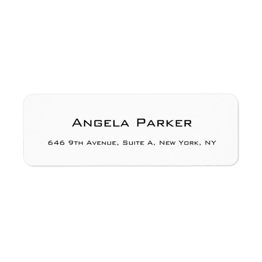 プレーンシンプルプロフェッショナルホワイトモダンミニマリスト ラベル (正面)