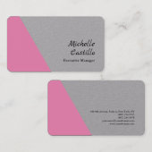 プレーンシンプルプロフェッショナルミニマリストグレーピンク 名刺 (正面/裏面)