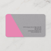 プレーンシンプルプロフェッショナルミニマリストグレーピンク 名刺 (裏面)