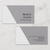 プレーンシンプルプロフェッショナルミニマリストグレーホワイト 名刺 (正面/裏面)