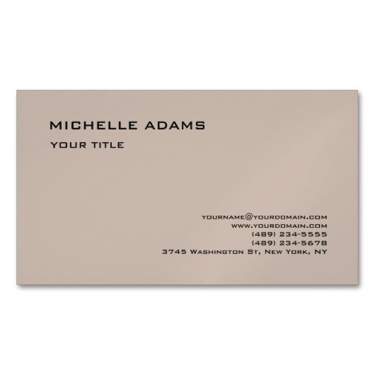 プレーンシンプルプロフェッショナルモダン マグネット名刺 (正面)