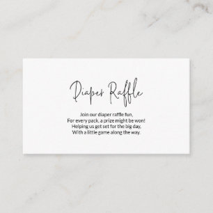 プレーンシンプルベビーシャワーおむつラッフル エンクロージャーカード