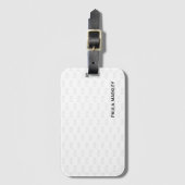 プレーンシンプルホワイトグレーモダンモノグラム模様 ラゲッジタグ (正面縦)