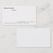 プレーンシンプルホワイトミニマリストモダンルック 名刺 (正面/裏面)