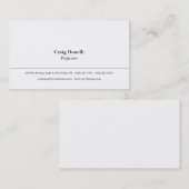 プレーンシンプルホワイトミニマルモダンプロフェッショナル 名刺 (正面/裏面)