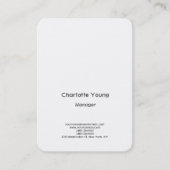 プレーンシンプルミニマルエレガント主義の白い背景 名刺 (正面)