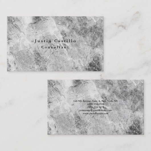 プレーンシンプルミニマルデザイングレー 名刺 (正面/裏面)