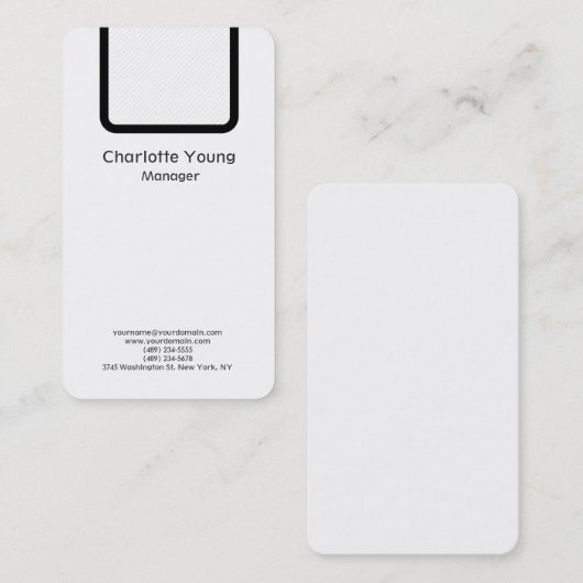 プレーンシンプルミニマルプロフェッショナル白黒 名刺 (正面/裏面)