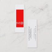 プレーンシンプルモノグラムスキニー赤い名刺 スキニー名刺 (正面/裏面)