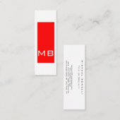 プレーンシンプルモノグラムスキニー赤い名刺 スキニー名刺 (正面/裏面)