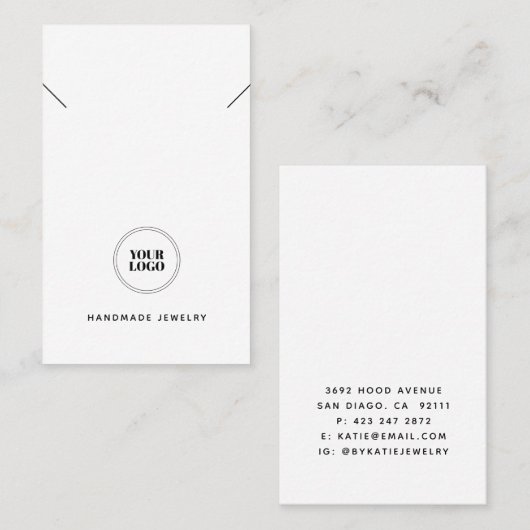 プレーンシンプルロゴのネックレス表示カード 名刺 (正面/裏面)